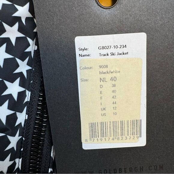 Goldbergh Galaxy Track Team Ski Jacket Starski Black White NWT US 10 Waterproof - Picture 8 of 11